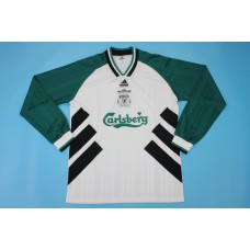 Liverpool 93/95 Away White Long Sleeve Soccer Jersey